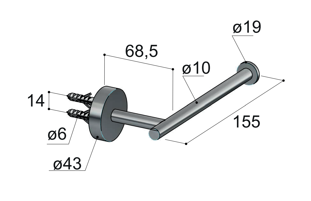 Hotbath Archie wc-rolhouder gunmetal geborsteld PVD