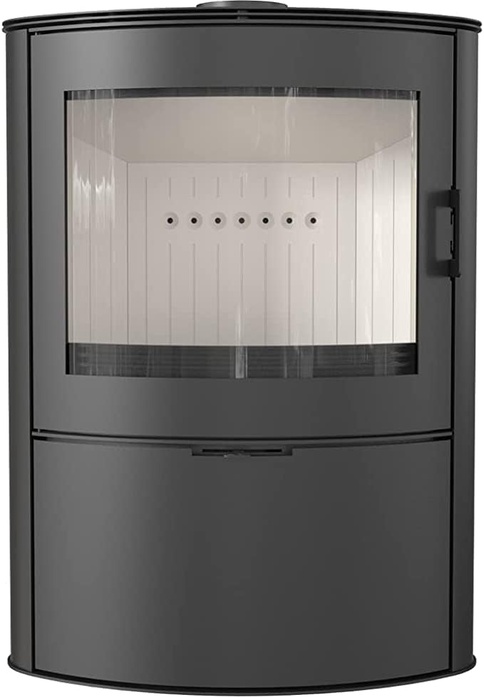 KRATKI Stahlofen AB-2 | 10 kW | RRØ 150 mm | Holzofen 105,2 x 76,1 x 46 cm | Stahlofen mit Verglasung | Erfüllt die Norme BImSchV Stufe 2, 15a B-VG | Kaminofen ideal für Jede Wohnung & Zuhause