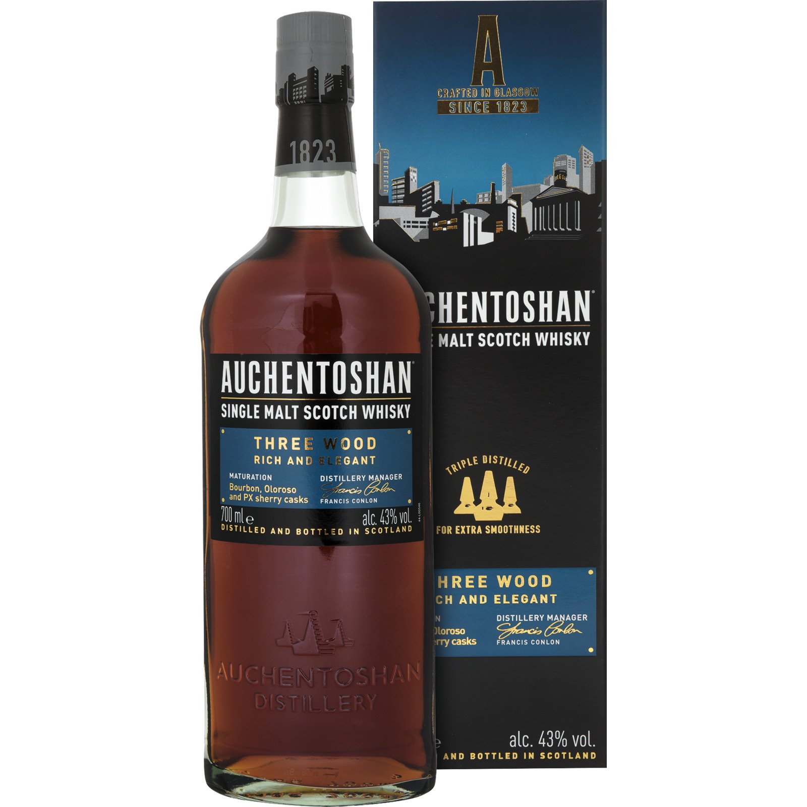 Auchentoshan Three Wood Single Malt Scotch Whisky 70 cl