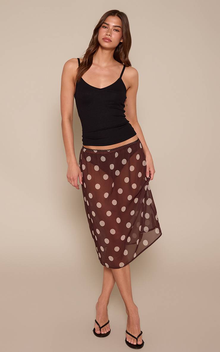 Deep Chocolate Jupe Midi En Mousseline
