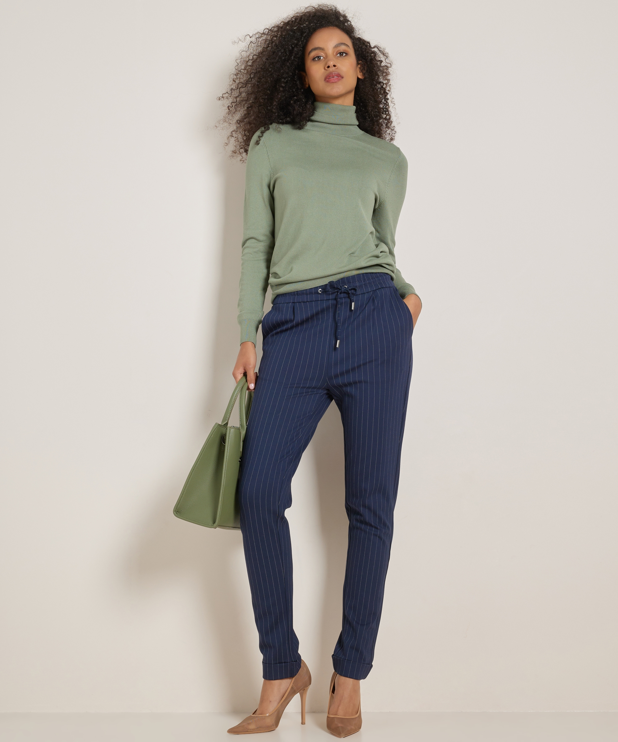 slim fit broek gestreept