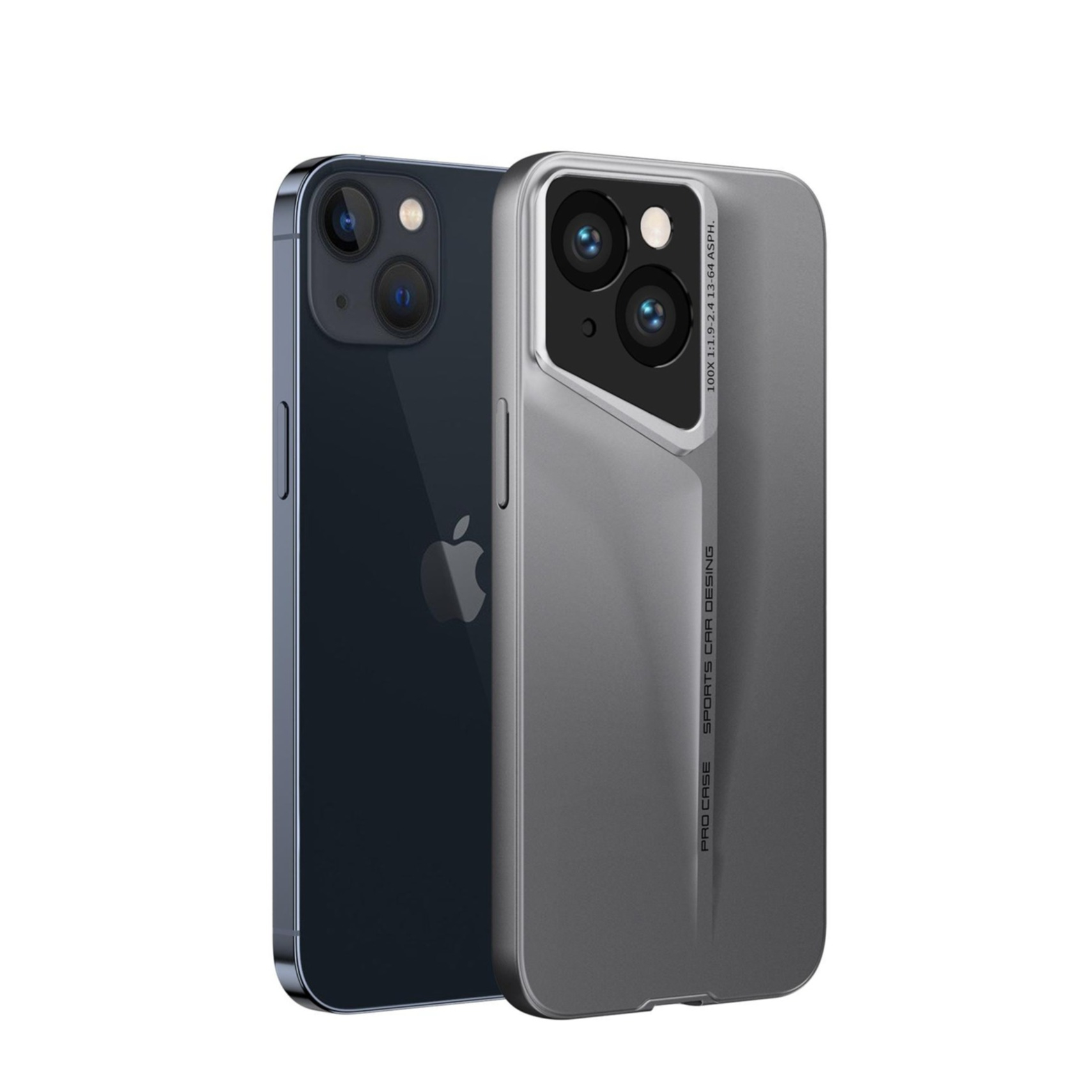 iPhone 14 Hybrid Hülle Drop Protection Hardcase Bumper mit Acryl Rückseite - Grau