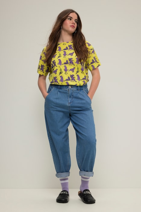 Ballon-Jeans, Wide Fit, Stretchdenim, 5-Pocket, Elastikbund