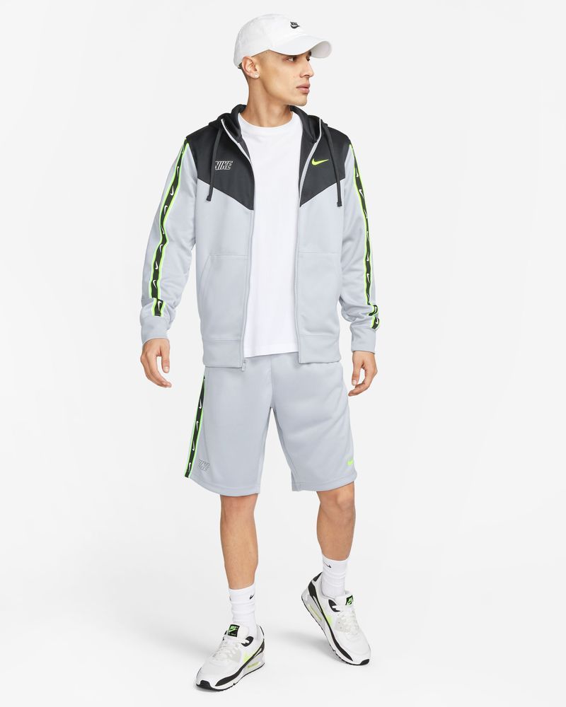 Sweat zippé à capuche Nike Repeat Gris & Jaune Fluo pour homme