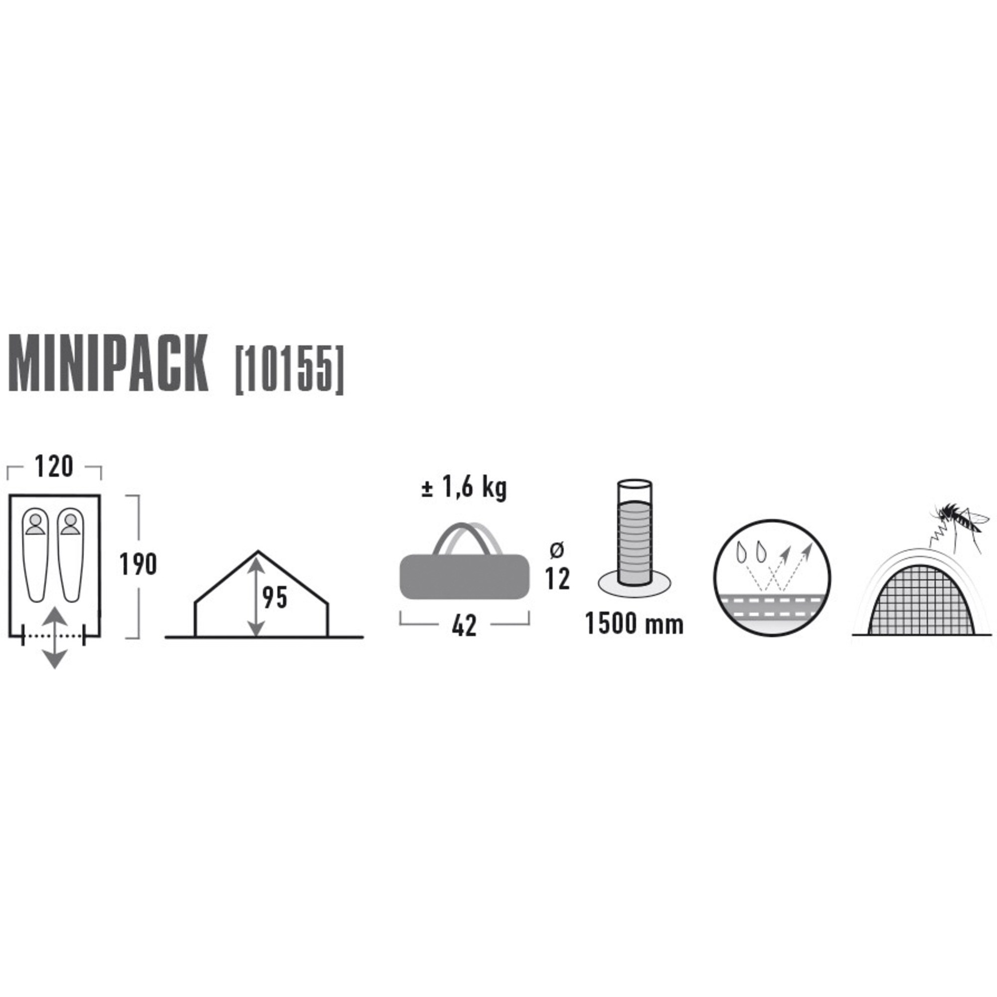 High Peak Zelt Hauszelt Minipack 2P
