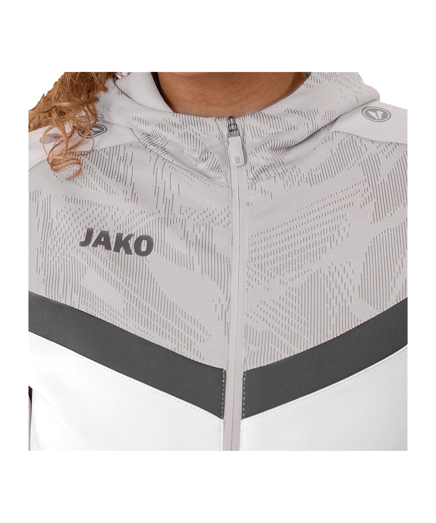 JAKO Icon Kapuzenjacke Damen Weiss Grau F016