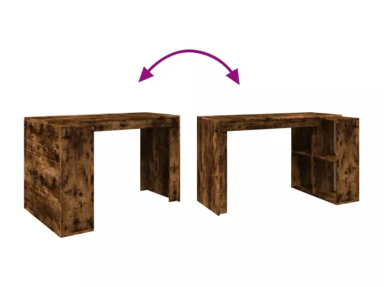 Bureau chêne fumé 123,5x73,5x75 cm bois d'ingénierie