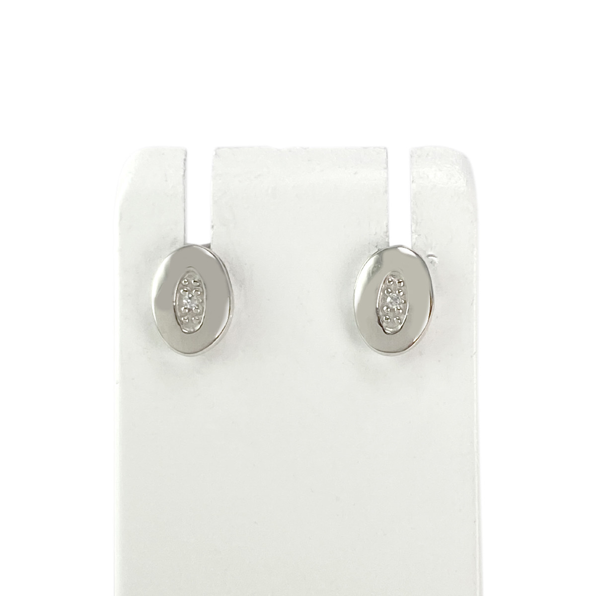 Boucles d'oreilles d'occasion or 750 blanc diamants