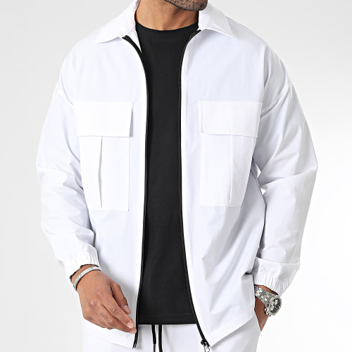 Veste Zippée Avec Poches 0245 Blanc