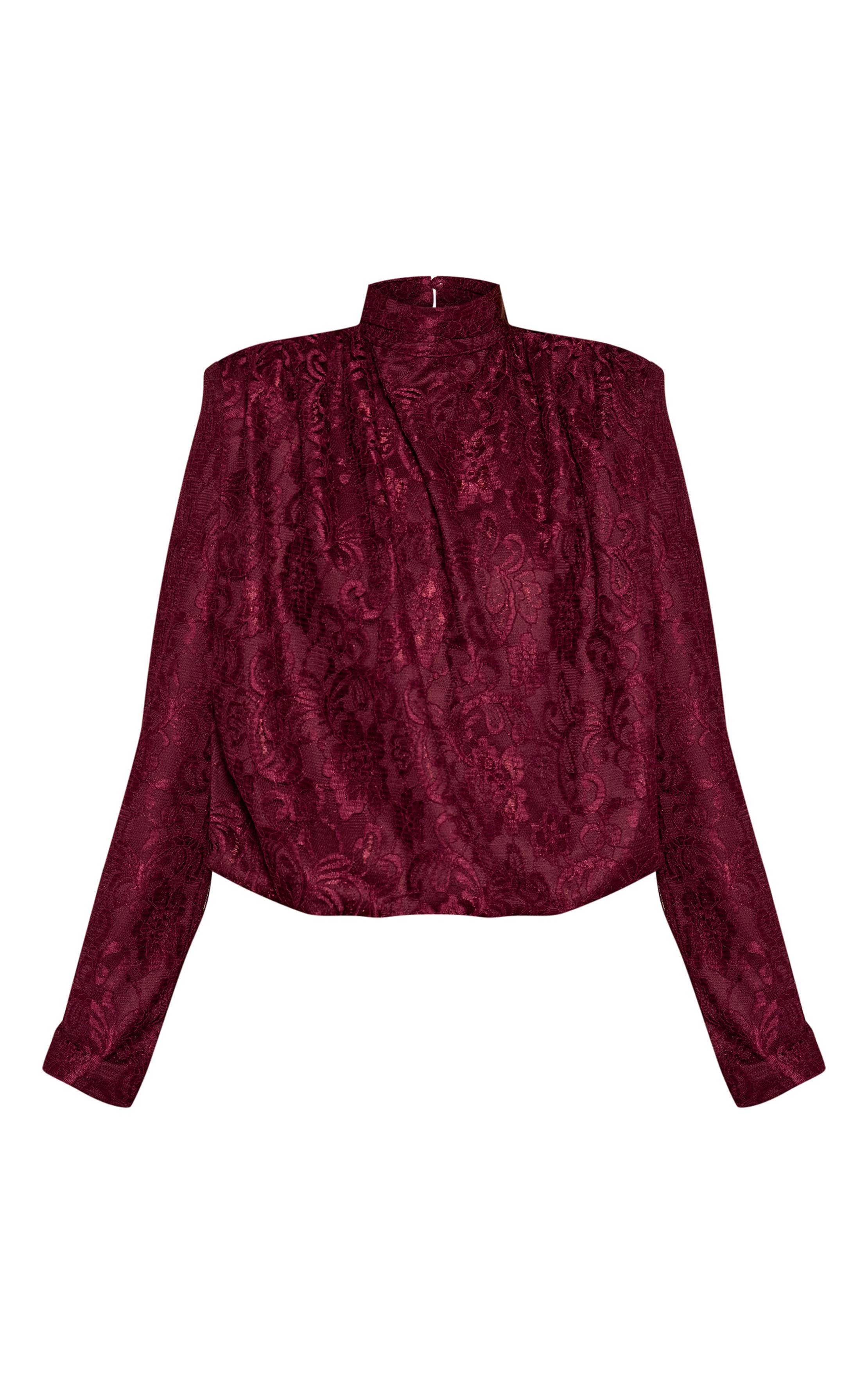 Rouge Vin Top Drapé À Épaulettes En Tissu Tissé