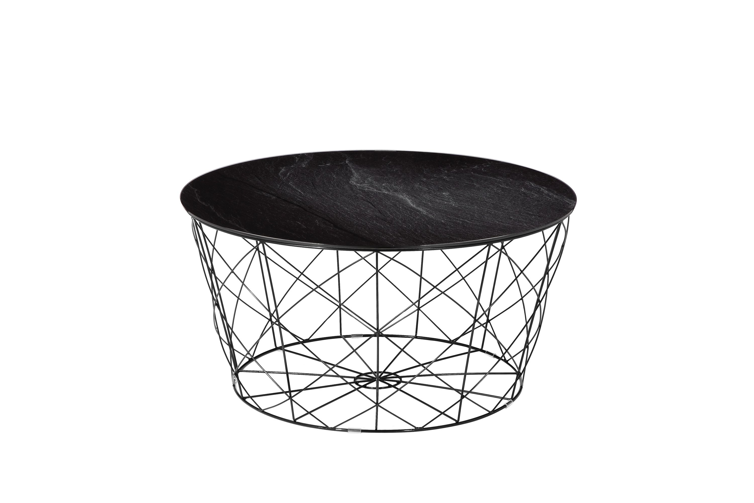 Couchtisch Ø80cm Marmor Optik Glastisch Sofatisch Beistelltisch Wohnzimmer Tisch