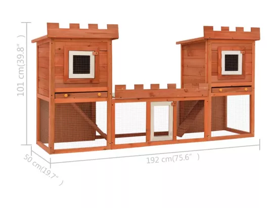 Clapier large d'extérieur avec maison double