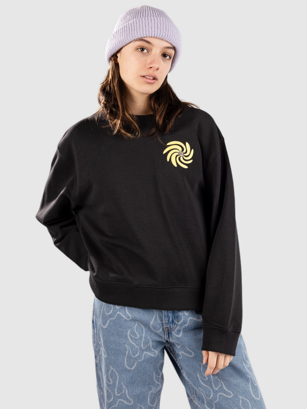 Element Swirl Flower Cr Sweater off black