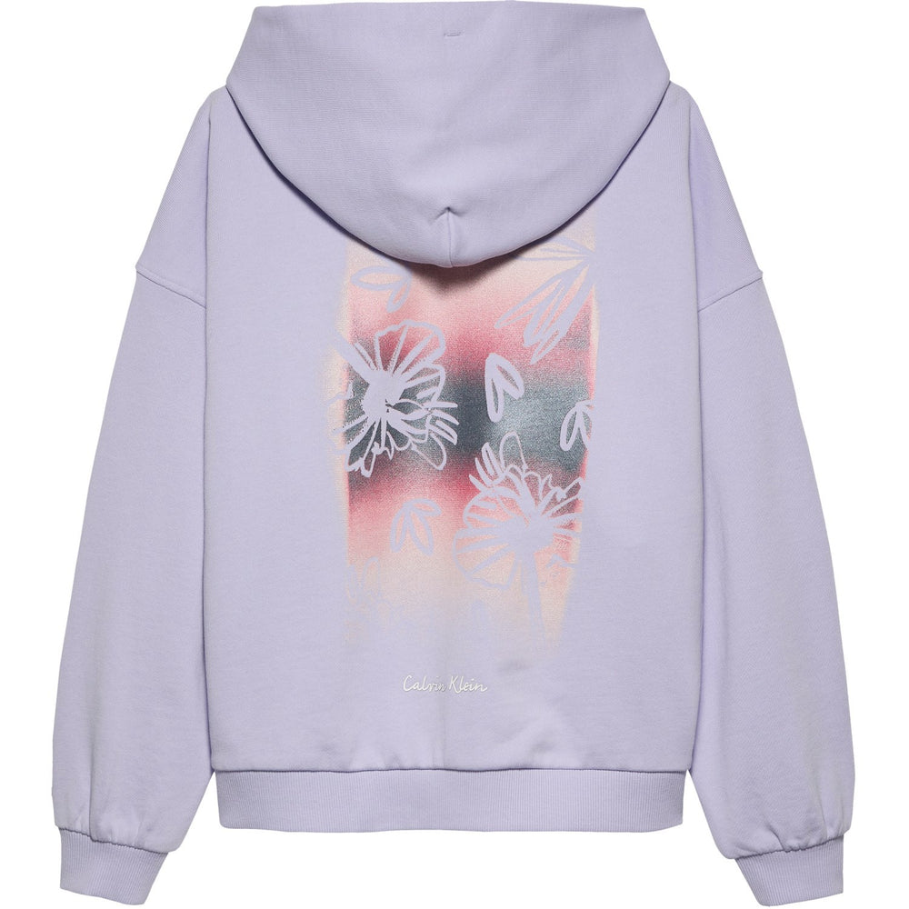 Køb Calvin Klein Purple Heather Flower Back Graphic Hættetrøje
