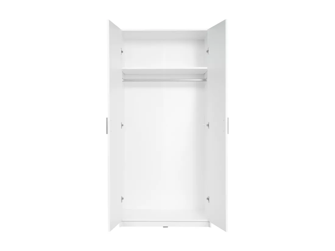Armoire 2 portes - L92 cm - Blanc - BELOMY