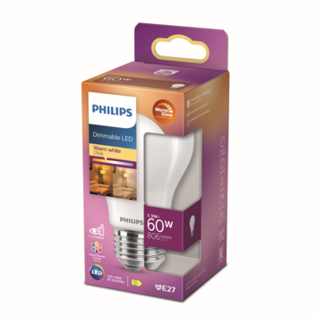 Philips LED peer E27 60W mat warmglow dimbaar
