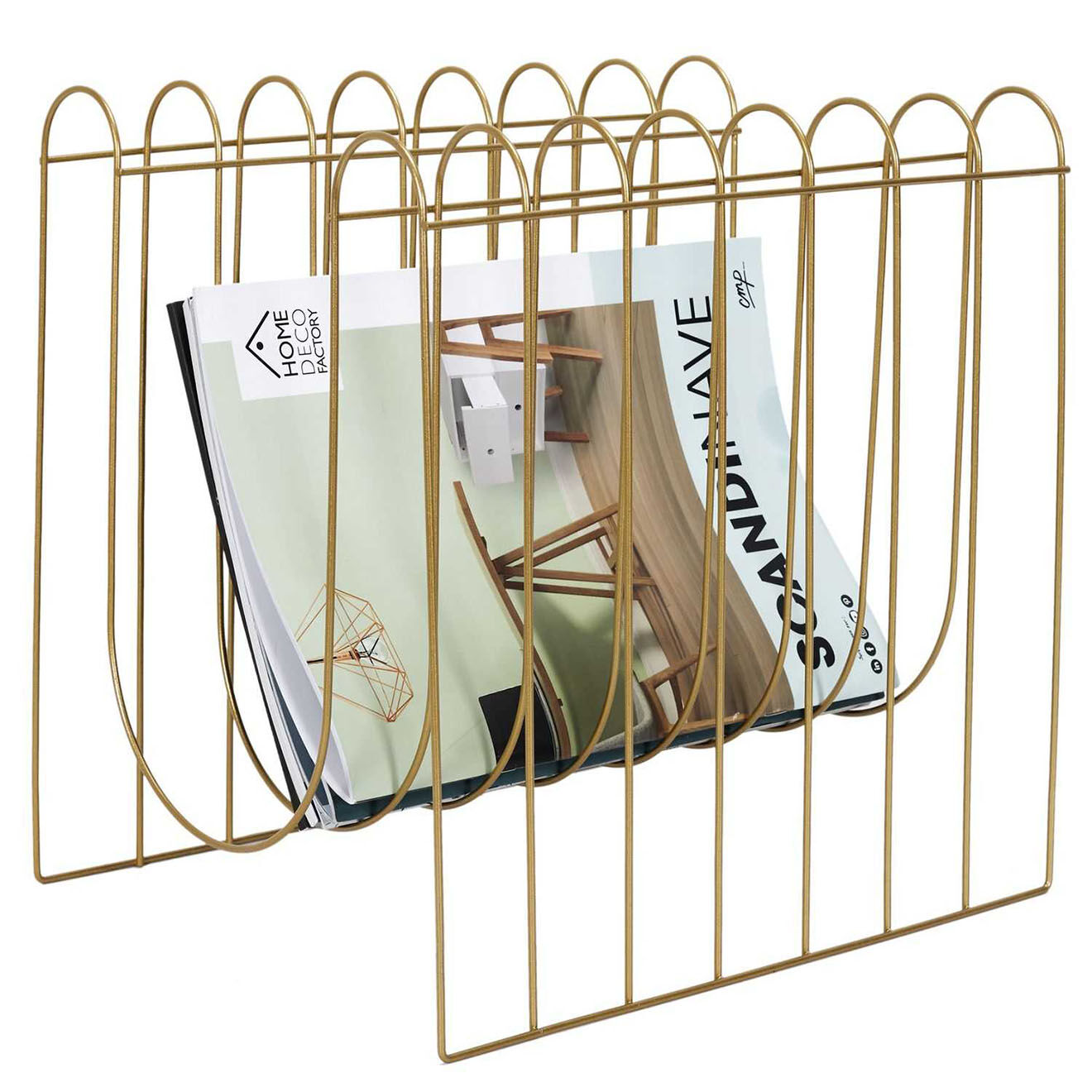Home Deco Factory Range magazines filiare doré - 32x33x26 cm