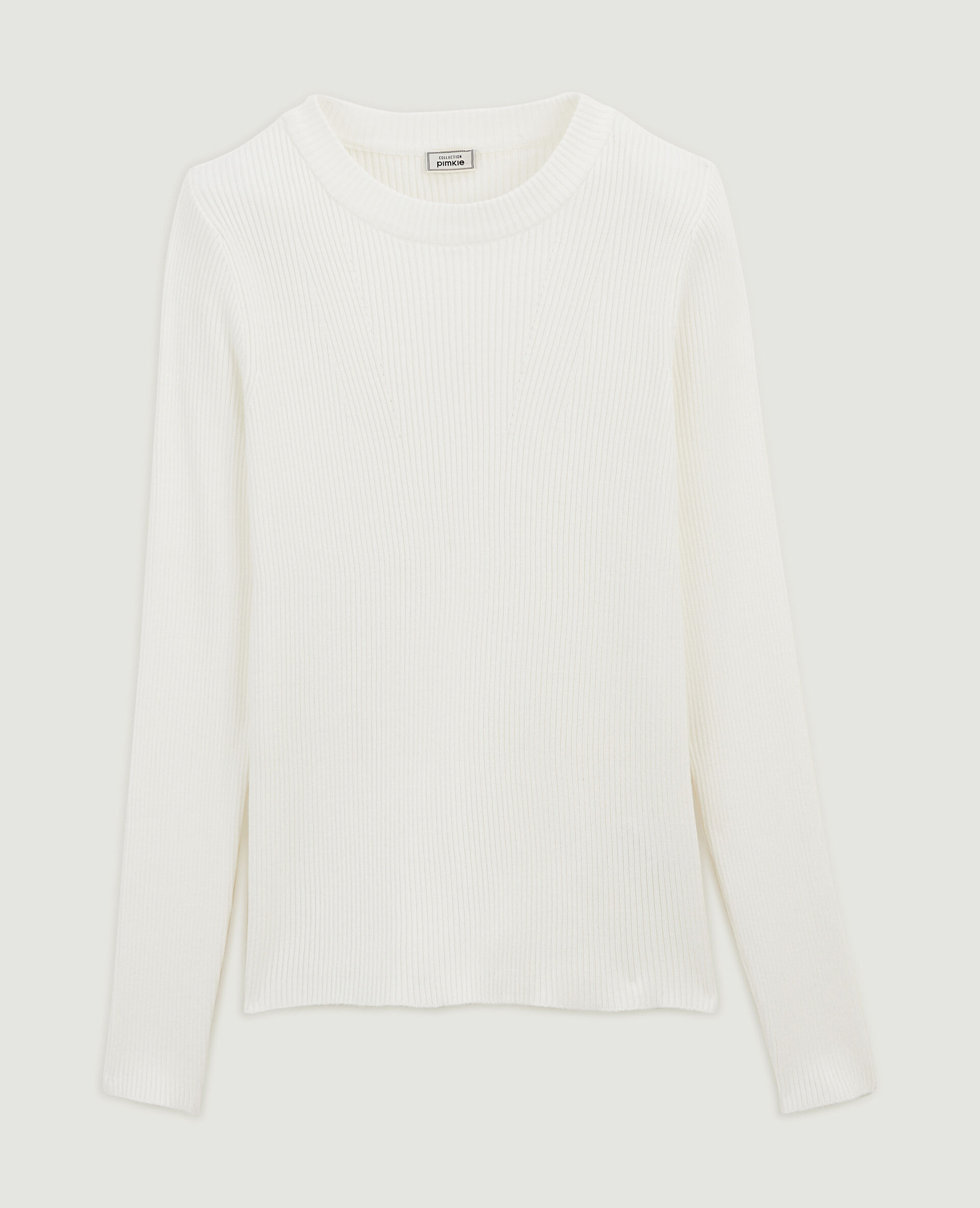 Pull en maille col rond - Blanc