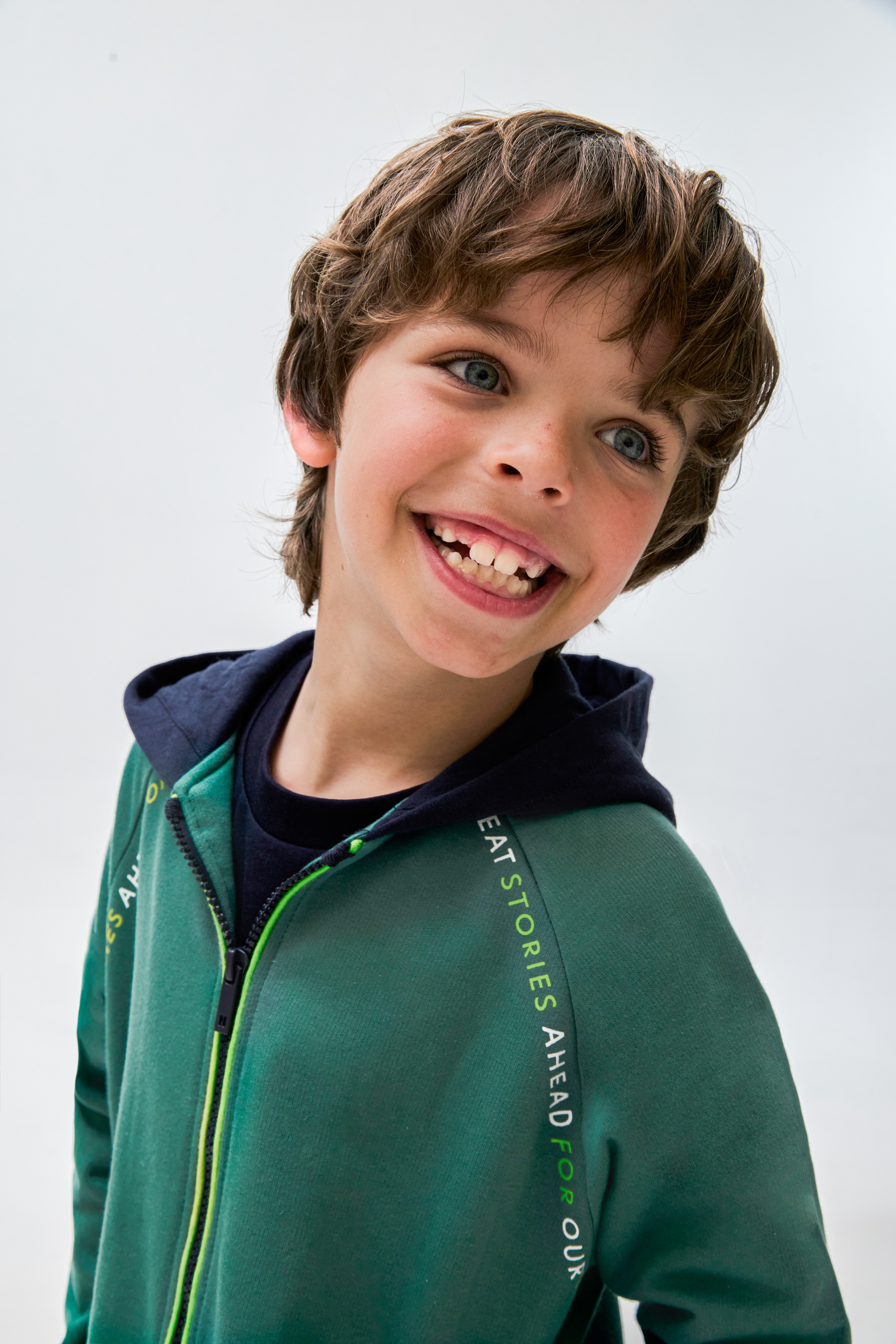 Conjunto de moletom infantil de duas peças com zíper