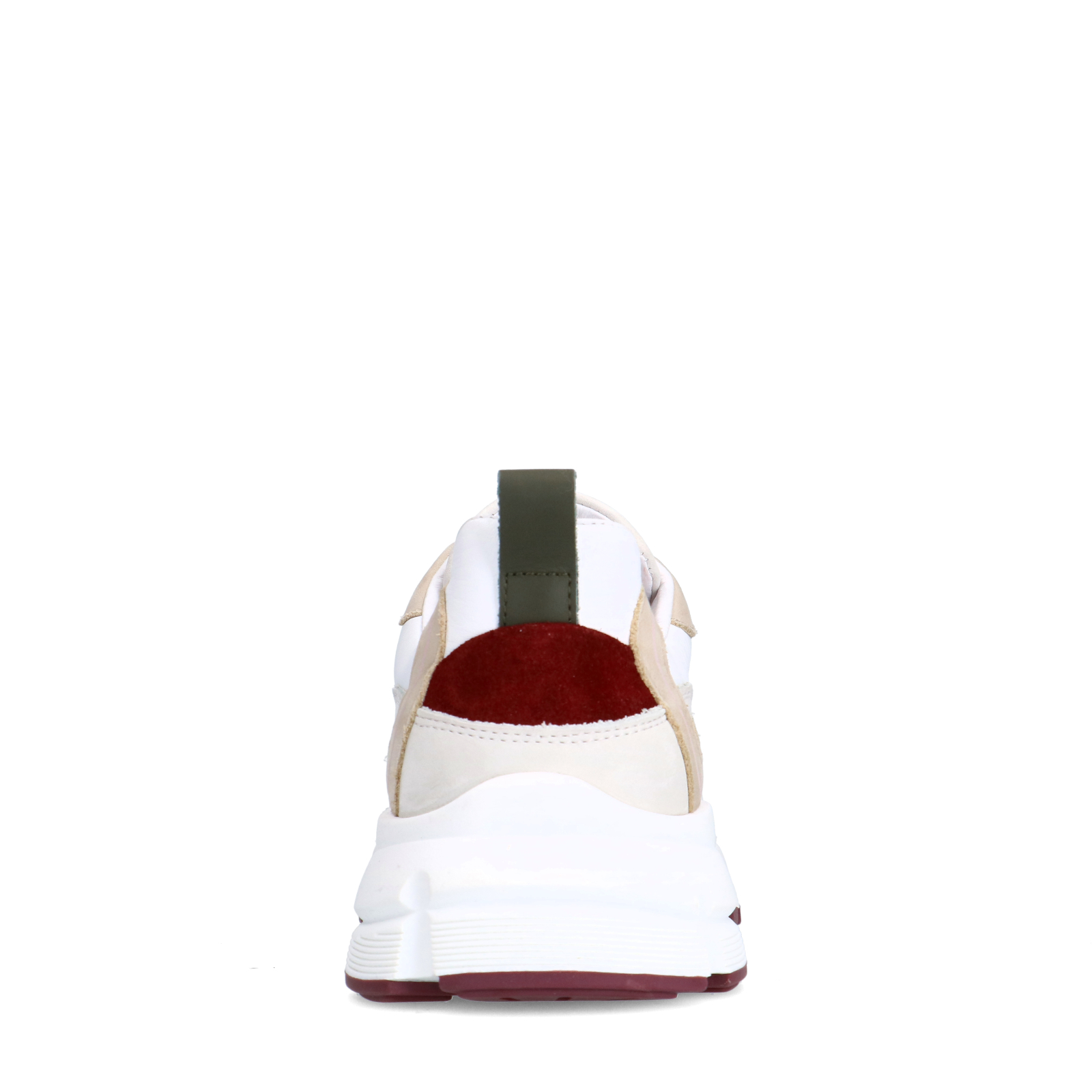 Witte leren sneakers met beige details