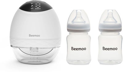 Beemoo CARE Wearable LED Elektrisk Brystpumpe Singel inkl. Flasker 180 ml 2-pack
