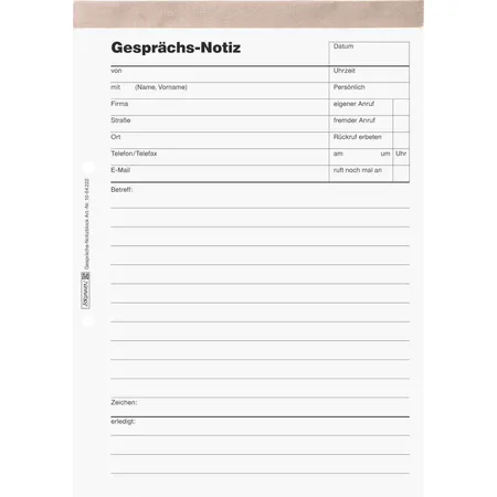 BRUNNEN Gesprächsnotizblock, A5, 50 Blatt