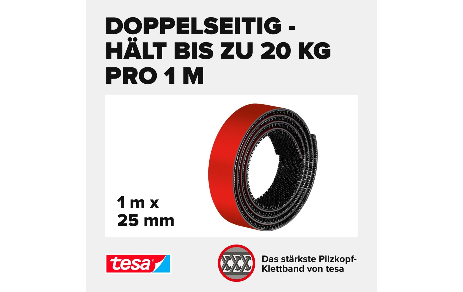 Ultra Power Lock Tape 20 kg/m HaltekraftSelbstklebendes Klettband mit extrem starkem Klettverschluss – wetterfest