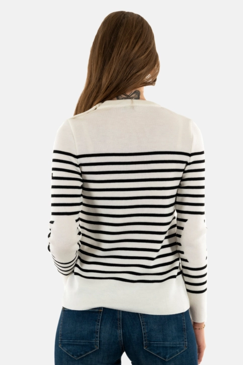 Pull hiver saint james bregancon t0 blanc/noir