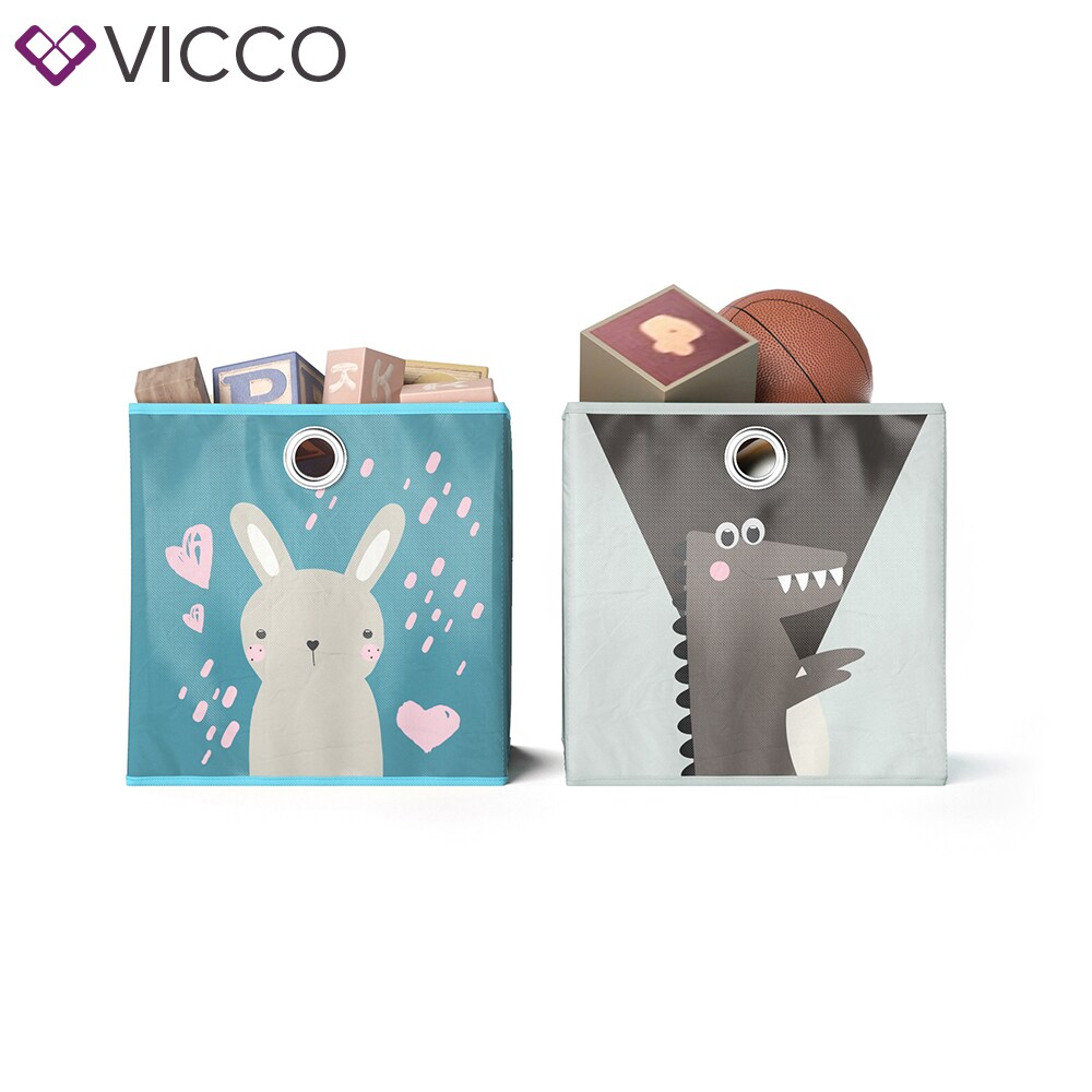 VICCO 2er Set Faltbox 30x30 cm Kinder Faltkiste Aufbewahrungsbox Regalkorb