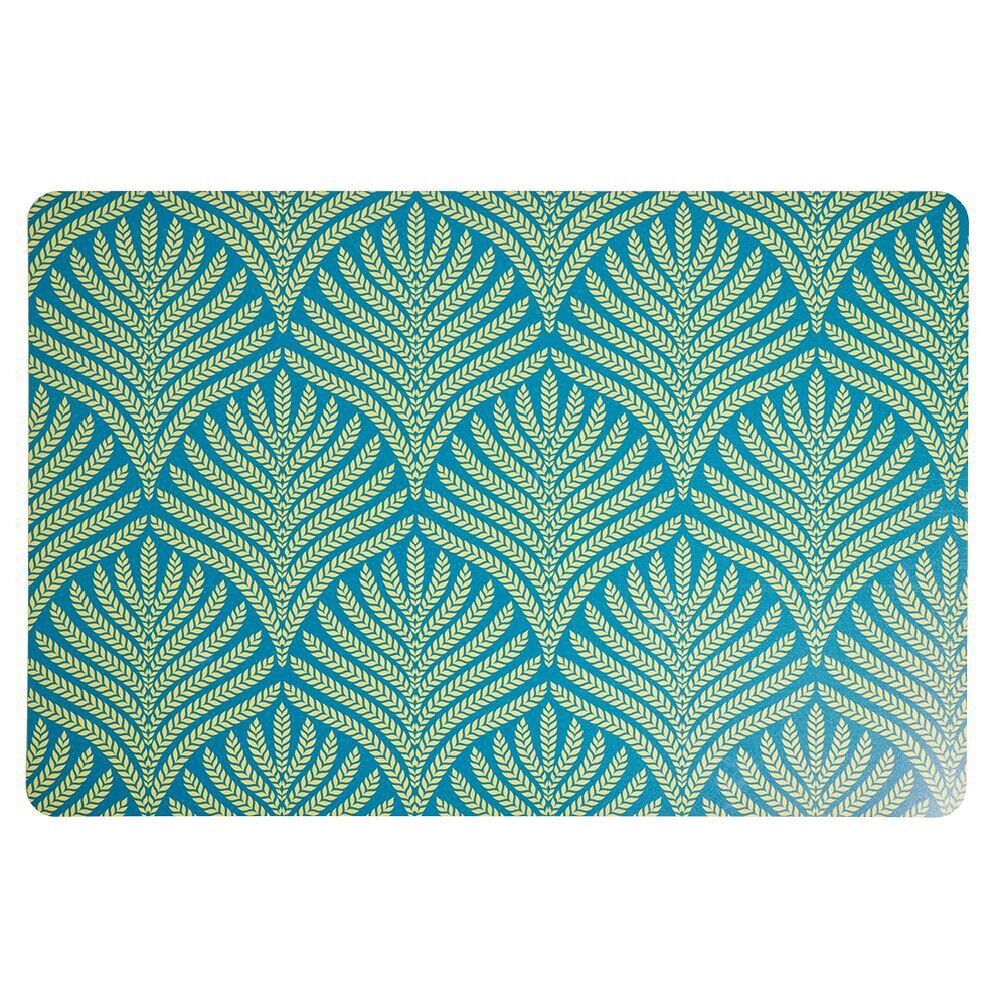 Set de table motif végétal plastique vert et jaune 45x30cm