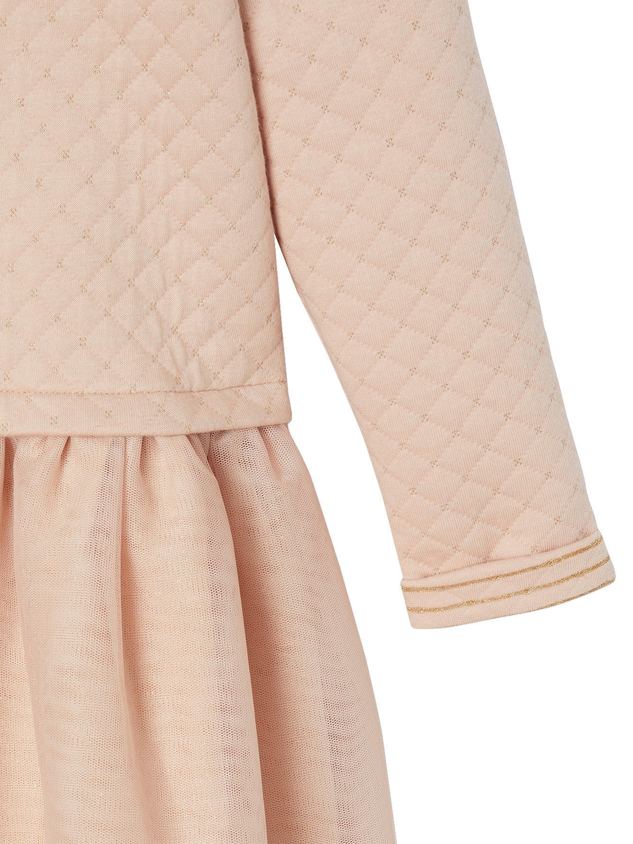 Vertbaudet Festliches Mädchen Kleid, Materialmix pudrig rosa