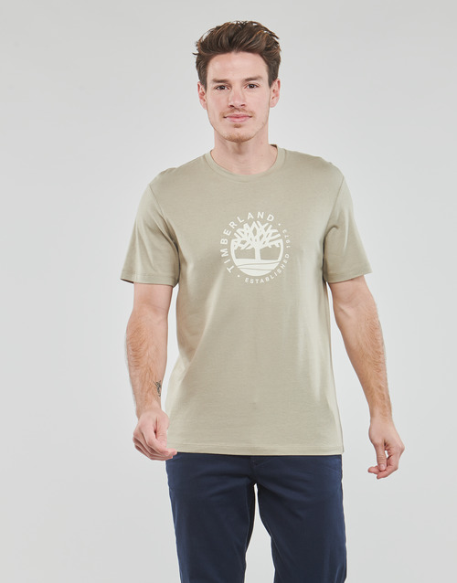 Timberland - SS REFIBRA LOGO GRAPHIC TEE REGULAR - Beige