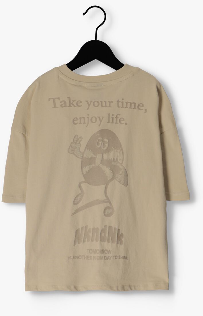 NIK & NIK bruine nik & nik t-shirt enjoy life oversized t-shirt