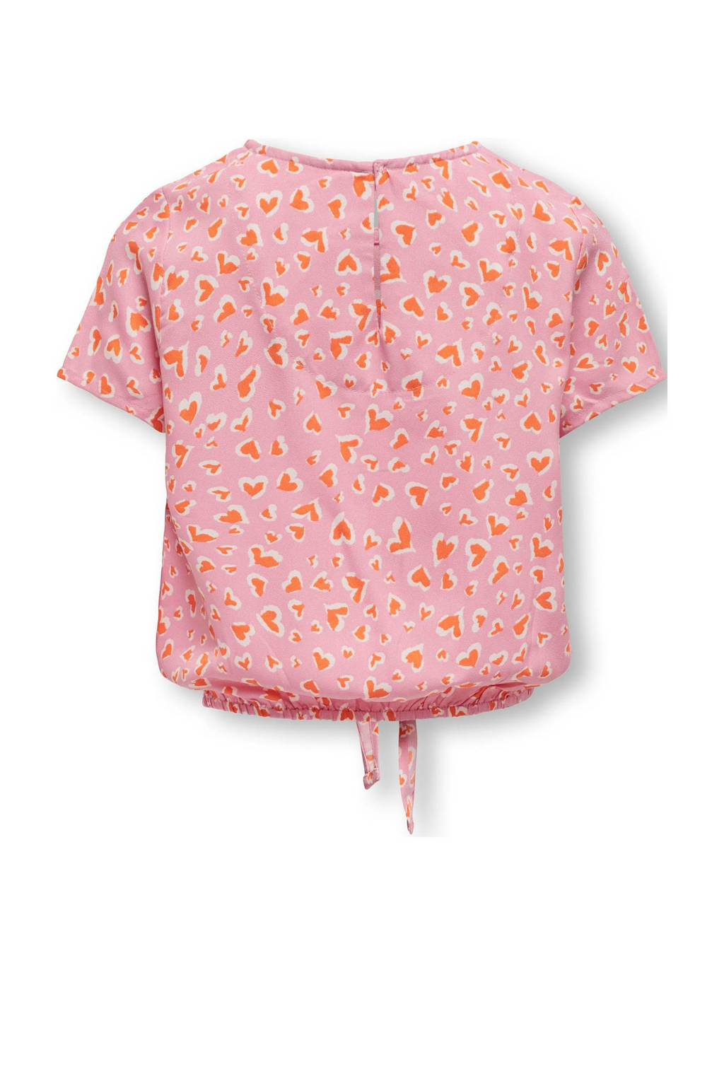 blouse KOGPALMA met all over print lichtroze/oranje/wit