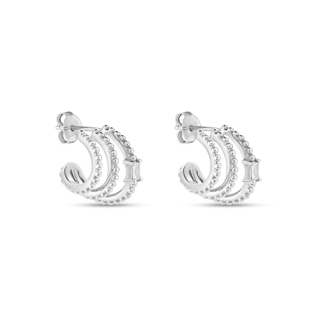 Créoles Cailin Argent Blanc Oxyde De Zirconium
