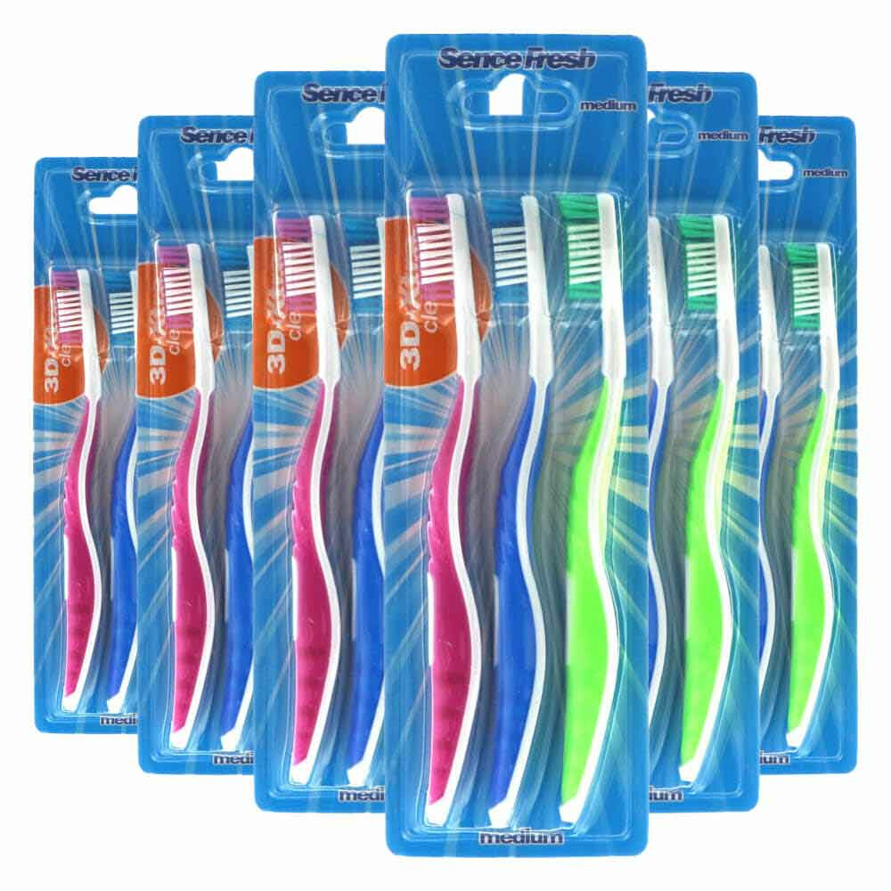 6x Sence Tandenborstels 3D-Extra Clean Medium3 stuks