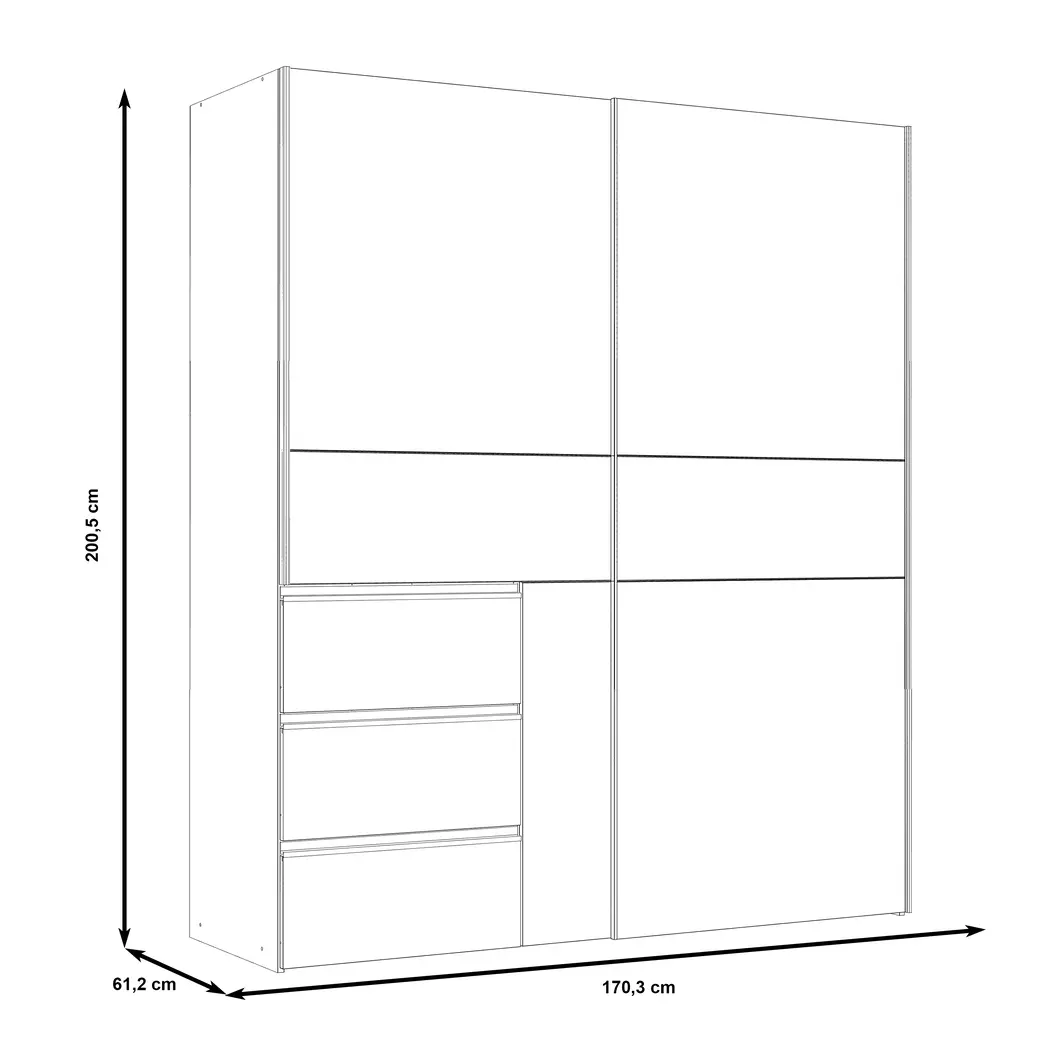Schwebetürenschrank Winn2 170 x 200 cm