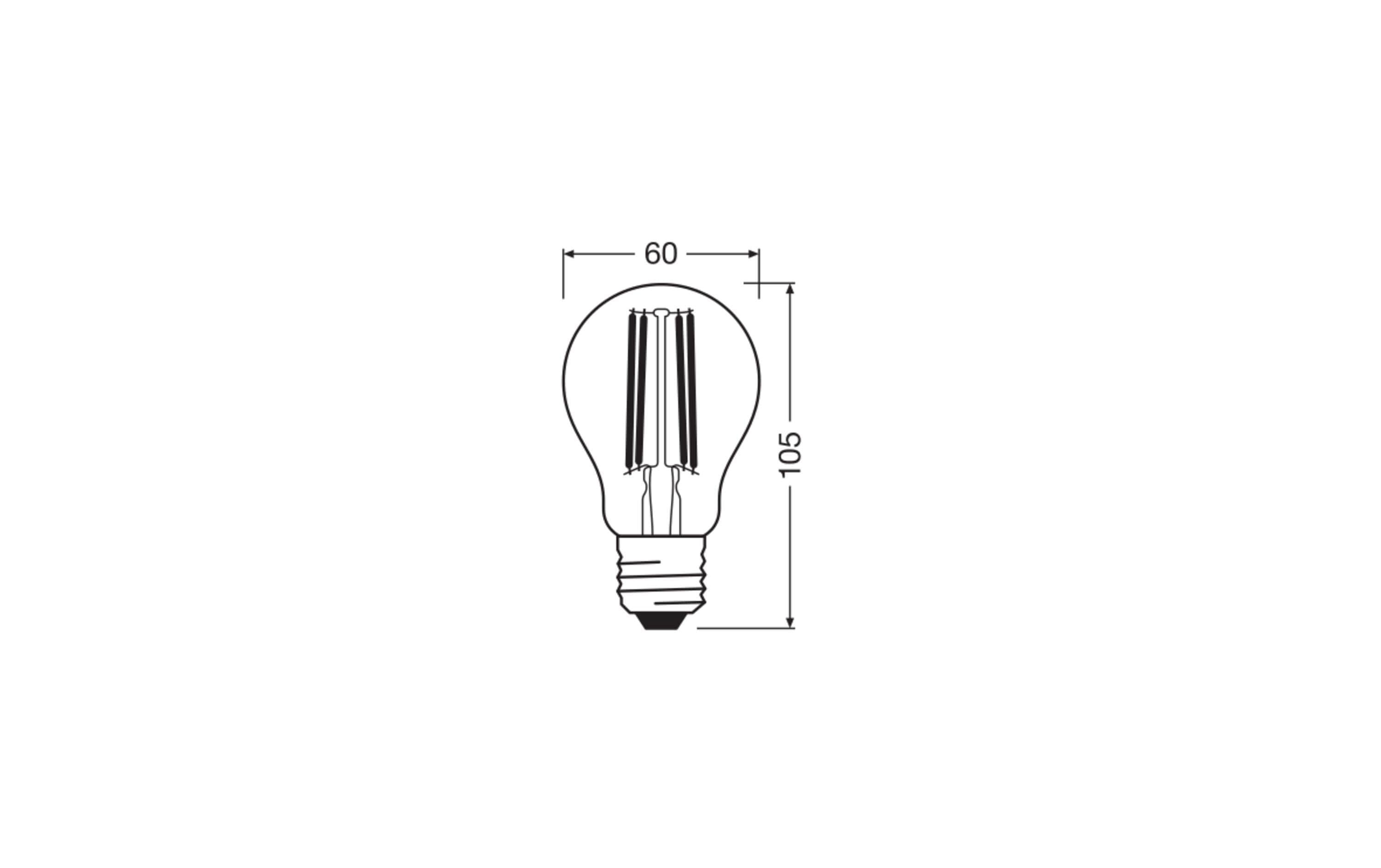 Lampe Clas A 75, 5W, E27, WarmweissLED-Lampen, klassische Kolbenform