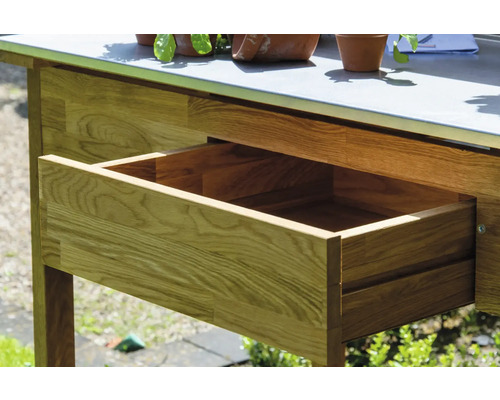 dobar XXL plantentafel met lade 117 x 62 x 124 cm eiken