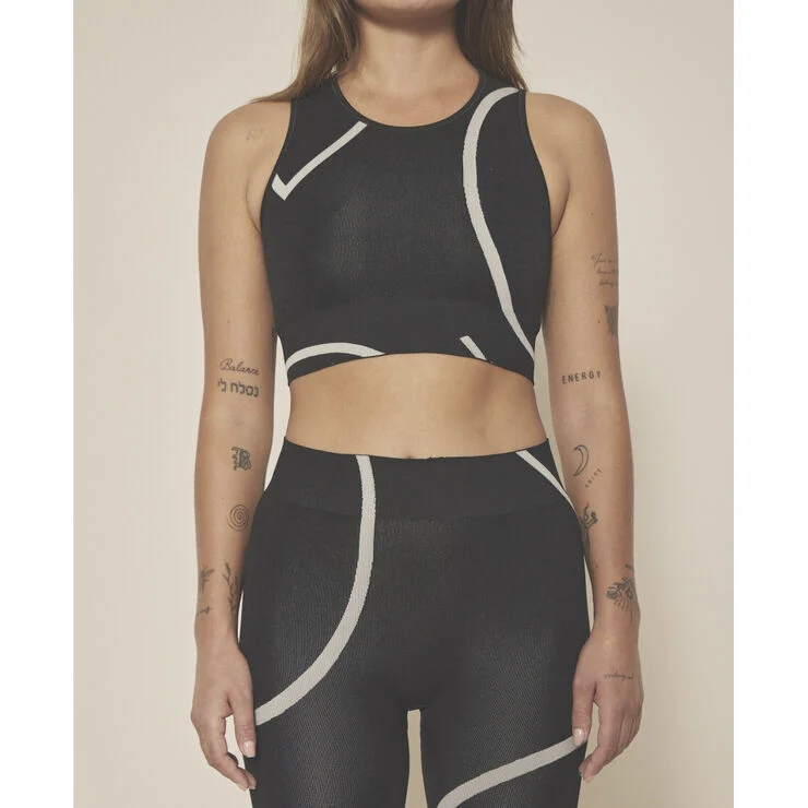 Moonchild Yoga Wear Loud Logo Crop Top Black / sustained