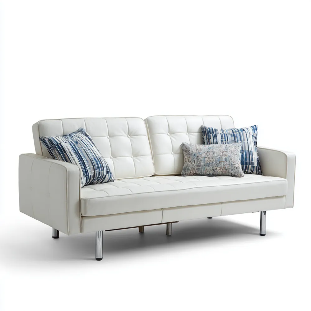 2-Sitzer-Sofa Kunstleder 180x90x85 cm - Weiß - Modernes Design