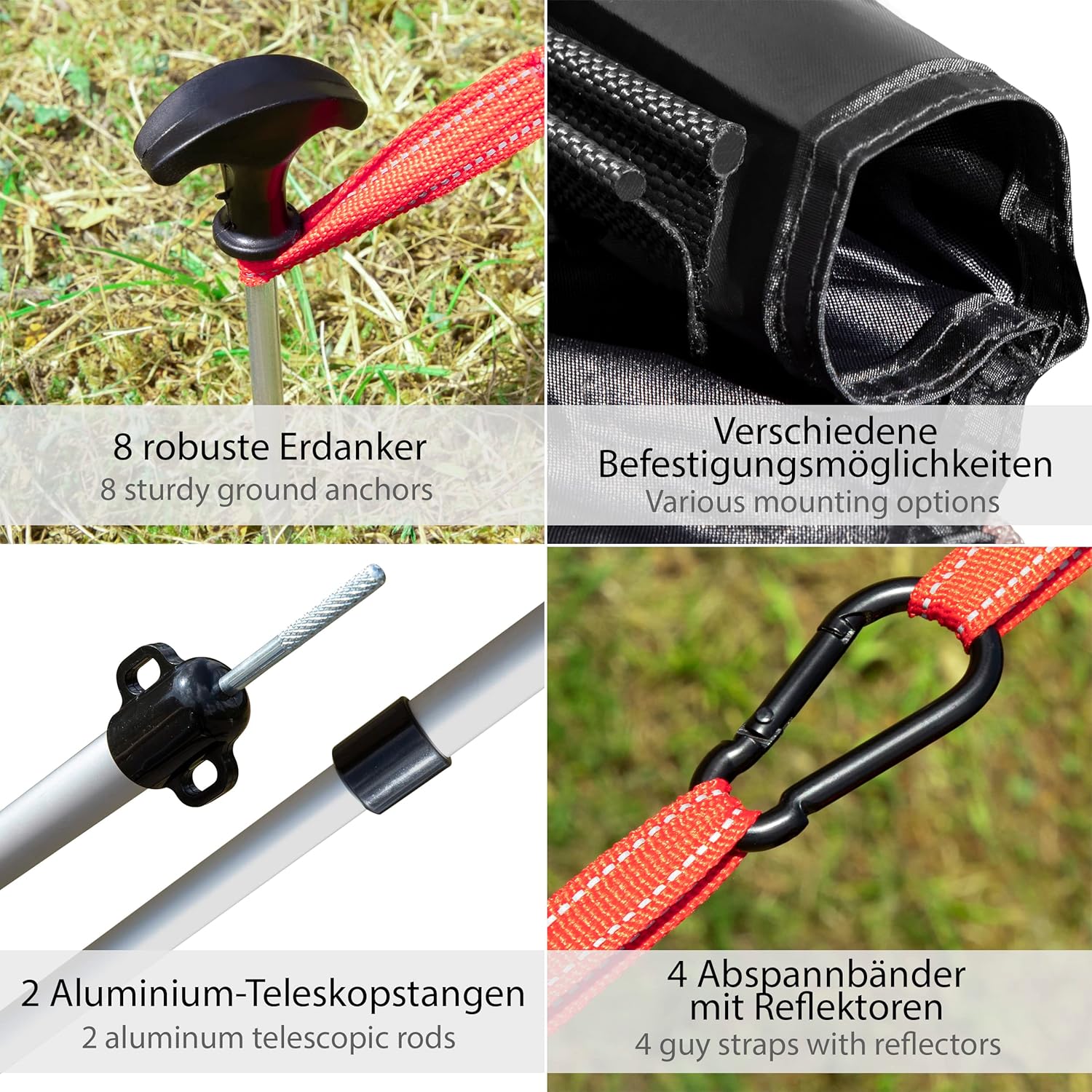 ONVAYA® Auto-Sonnensegel | Grau | Schutz vor Wind, Regen, Sonne (UV99) | 6 Aufbauvarianten | Schneller und einfacher Aufbau | Für PKW, Van und Wohnmobil