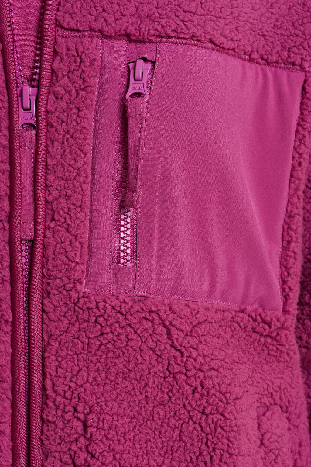 anytime teddy fleece vest magenta