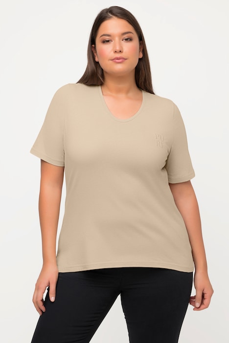T-Shirt, PURE, V-Ausschnitt, Halbarm, Biobaumwolle