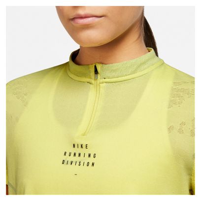 Maillot manches courtes Femme Nike Dri-Fit ADV Run Division Jaune