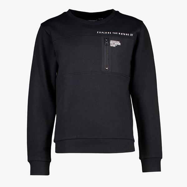 Unsigned jongens sweater zwart met rits