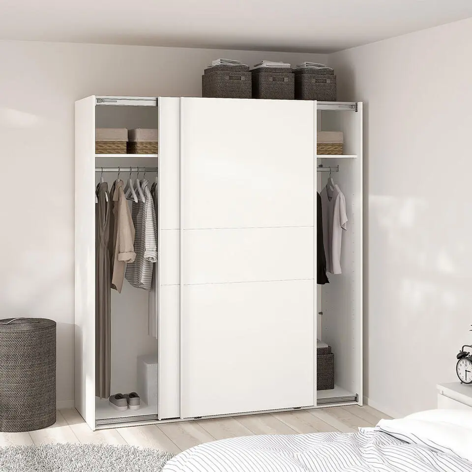 Hioshop Como schuifdeurkast 2 deuren 180x200cm wit
