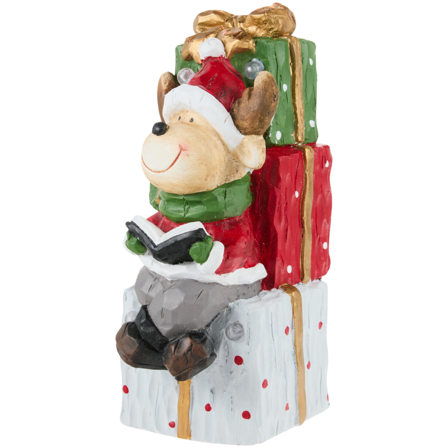 Tonfigur Hirsch auf Geschenke LED