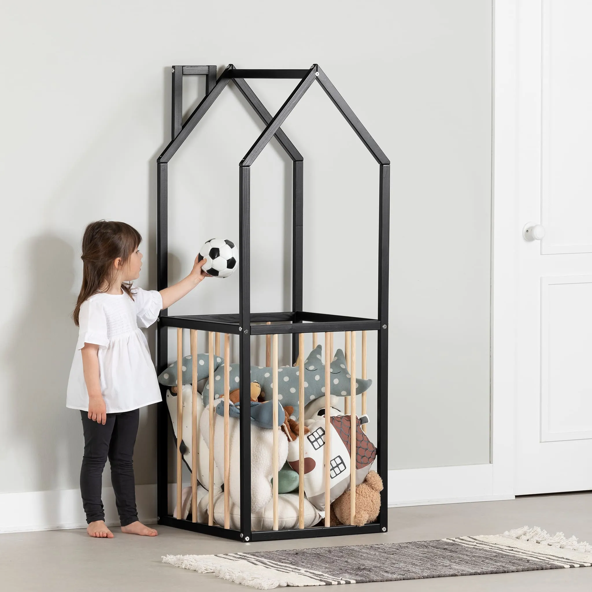 South Shore Unité de rangement pour jouets - Ohana Noir et Naturel