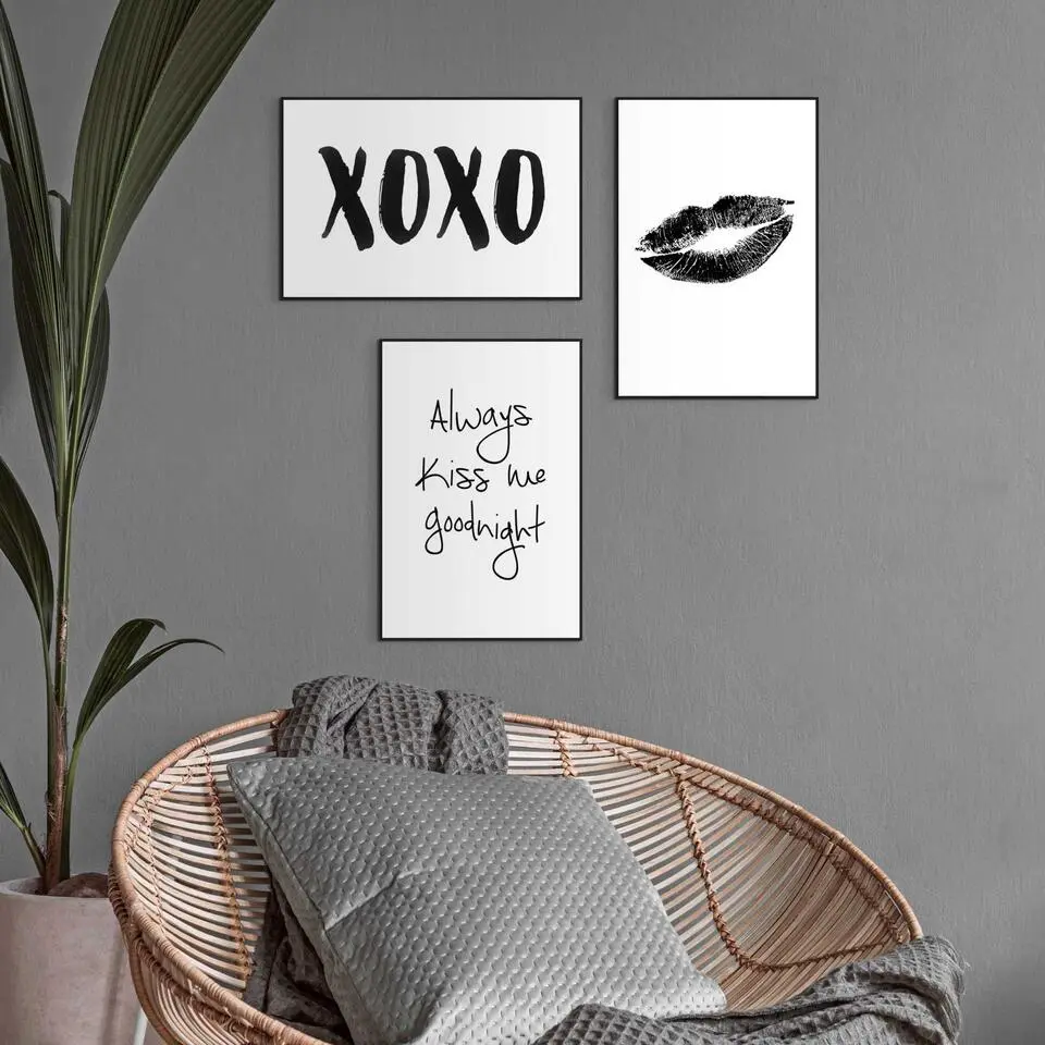Set poster met lijst - Kus 1
